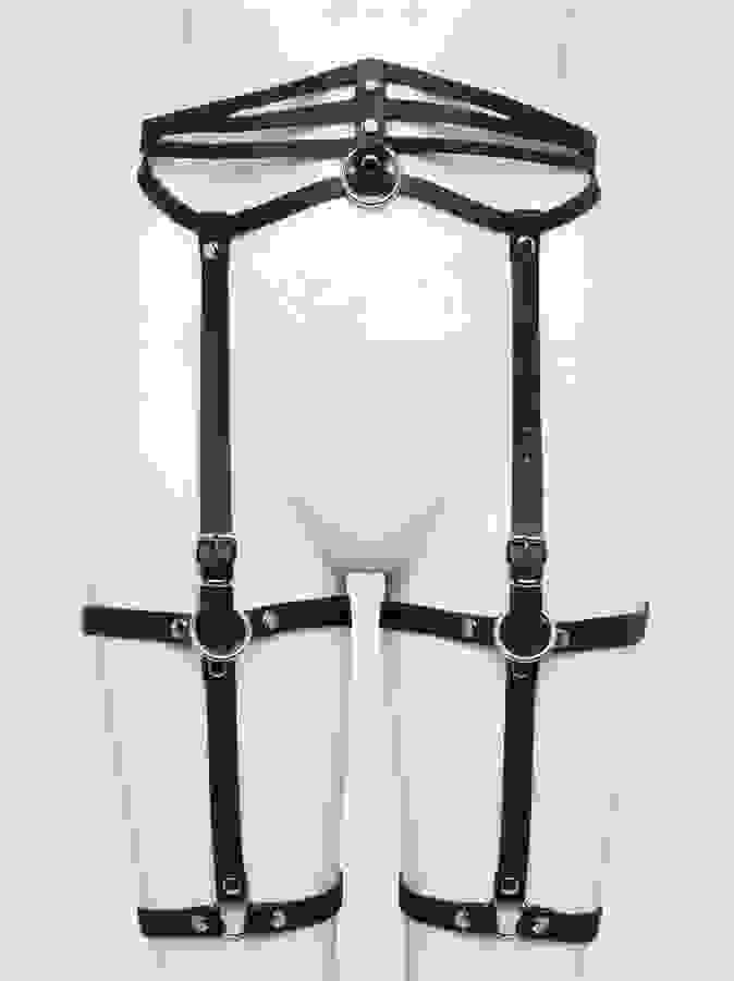 DOMINIX Deluxe Leather Leg Harness, Black, hi-res